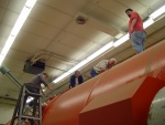 Brad Alexander Tim Dague Mike Bourgeois & Tom Kubley installing lights.
