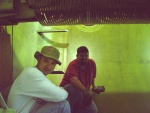 George Jackson and Tom Kubley inside the tank.