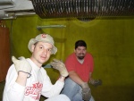 George Jackson and Tom Kubley inside the tank.