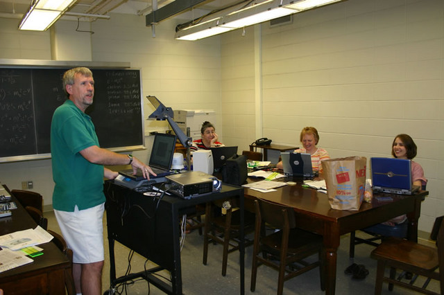Lead Teacher, Gregg Hoover, presents to his colleagues during the Summer 2006 Institute.
