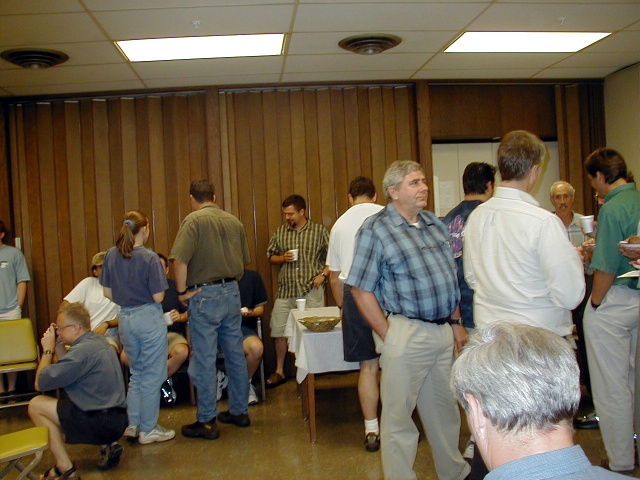 The gathering crowd.