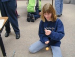 Watching the effect of vibrations on a ping pong ball.