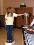 A Vandegraaf generator creates new hairstyles.