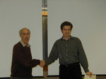 Prof. Hirsch presenting the Edward Akeley Award to George Simion