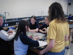 Hands-On
ENGAGE member, Laralynne Przbyla, overlooks during construction of volcanoes