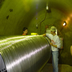 Tom Kubley and George Jackson are releasing rings in preparation for removing the terminal shell.