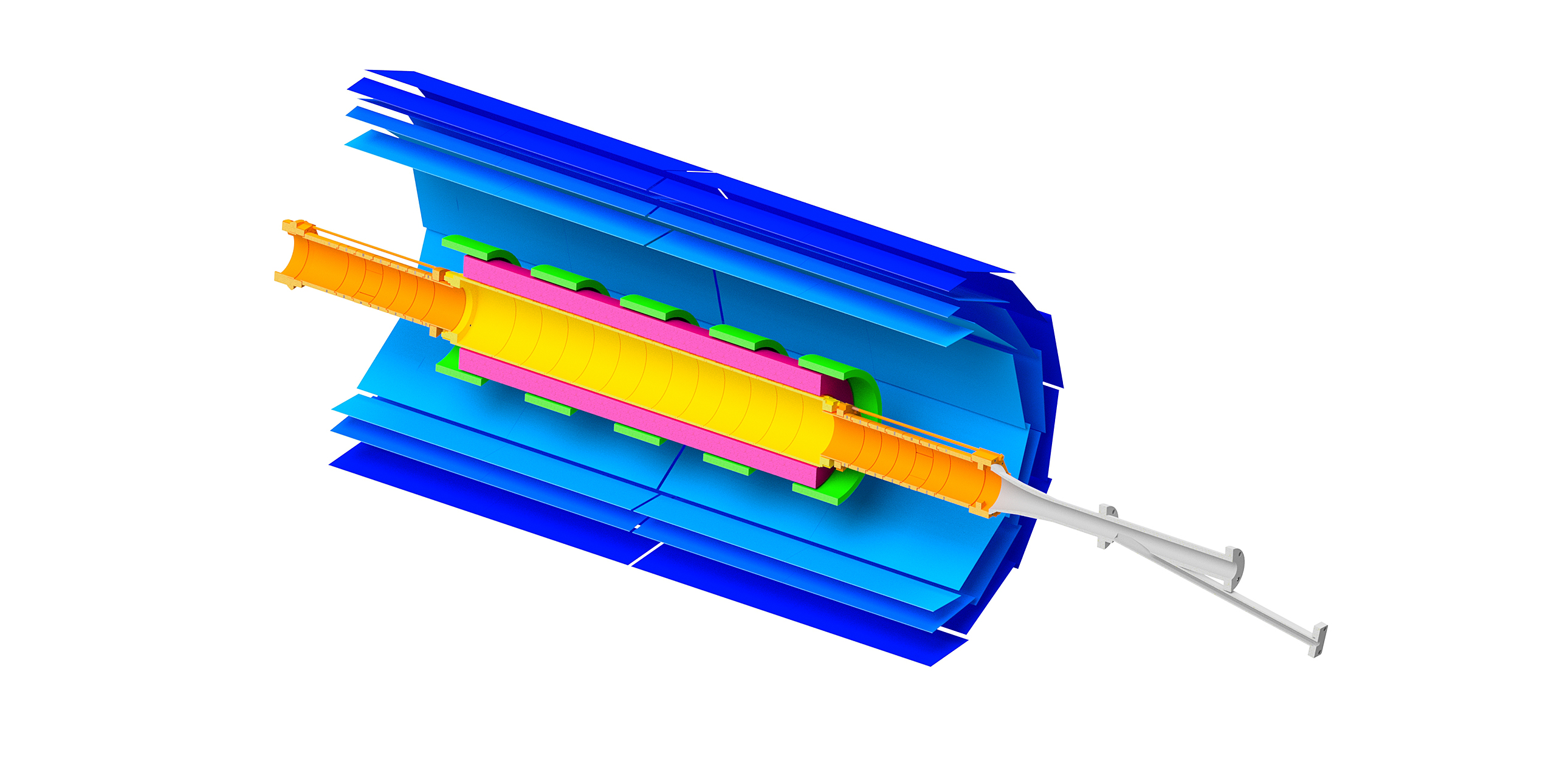 Cut-away schematic of the ALPHA-2 antihydrogen production and trapping region