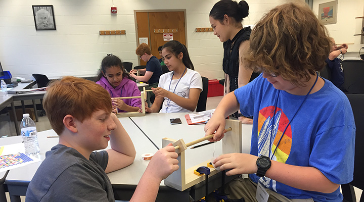 Students create a working motor.