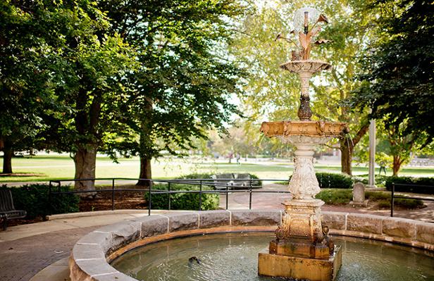 John Purdue fountain on the Memorial Mall.