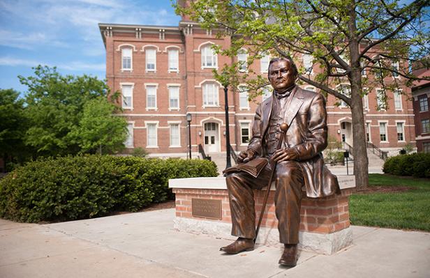 John Purdue Statue in Purdue's memorial mall.