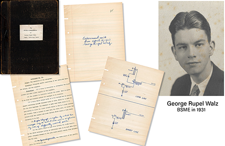 George Rupel Walz’s freshman lab book from 1926-27 shows a glimpse into past of Physics at Purdue.  Photos provided by Marilyn Walz Taylor.