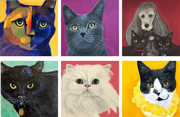 Cat paintings collage