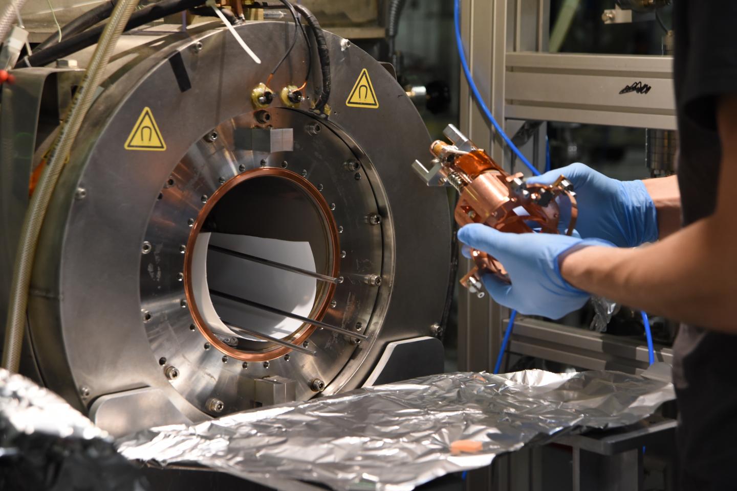 The equipment is used to produce, trap and study antihydrogen atoms under tightly controlled conditions.