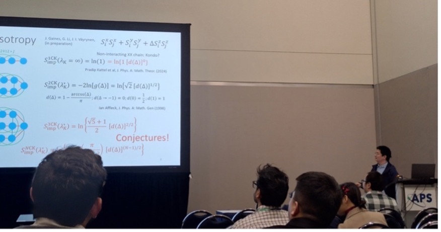 Dr. Guangjie Li is presenting preliminary results of this research 