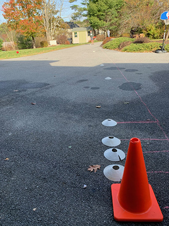 Outreach activity with planets on the ground.