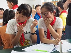 Teaching students in China