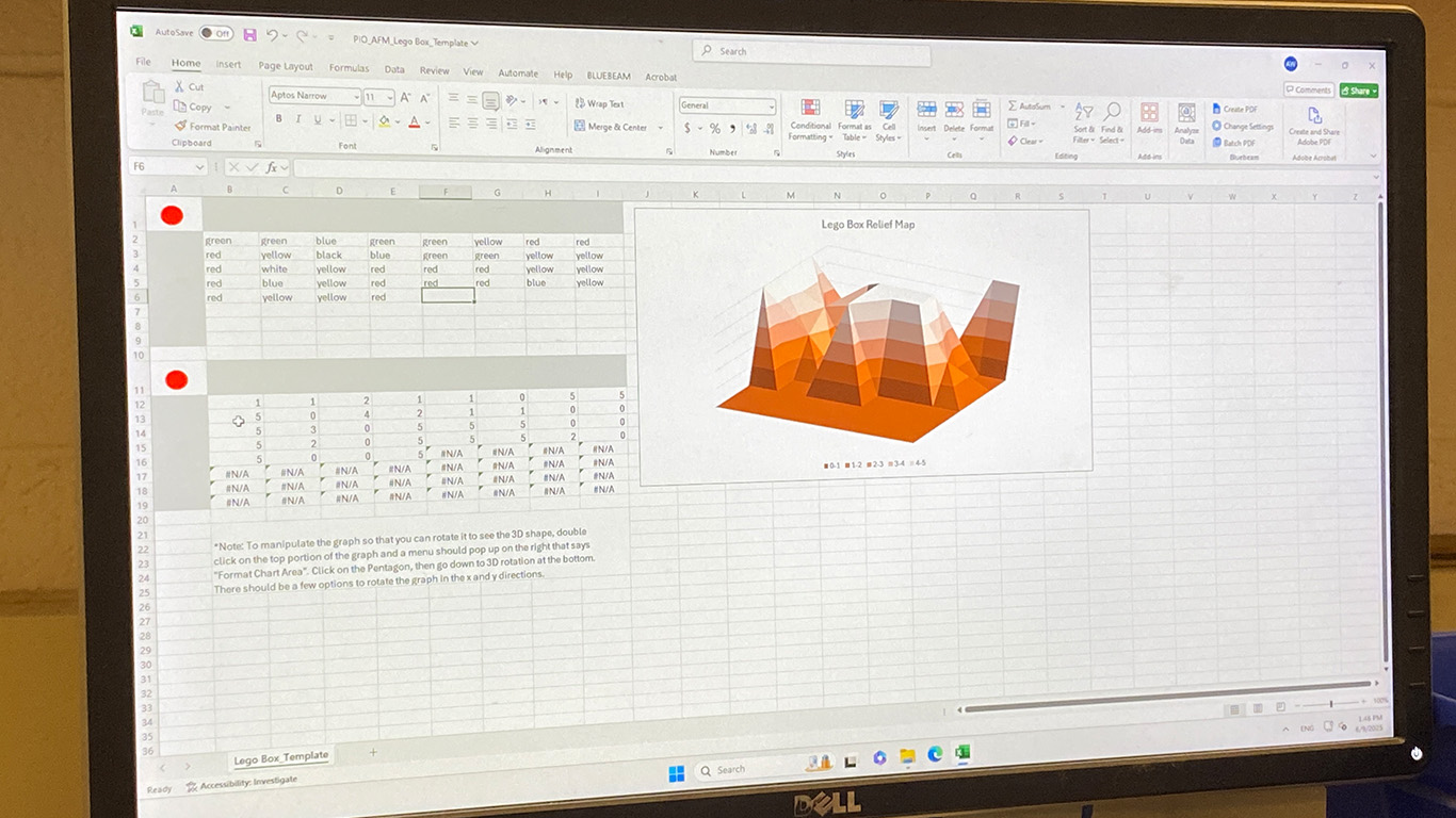 Excel sheet of what's inside the box