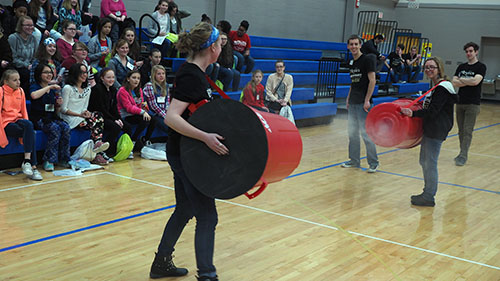 Katie Bowen and Cassidy Ames with vortex cannons