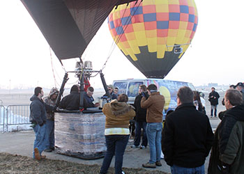 Launching a hot air balloon