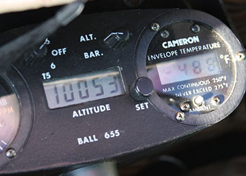 Instrument showing altitude of hot air balloon