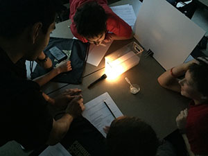 Students learning about eclipses