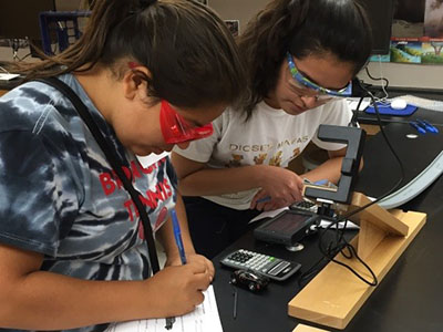 Female students learning