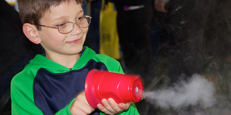 Student scaling down our Vortex Cannon